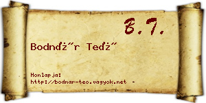Bodnár Teó névjegykártya